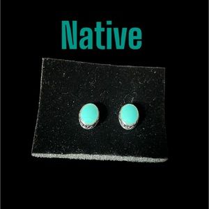 Western  turquoise stud earrings ladies
